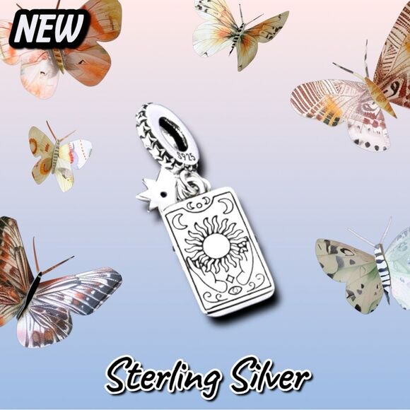 NEW The Sun Tarot Card Dangle Charm – Sterling Silver 925 - Picture 3 of 3
